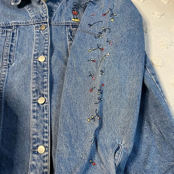 Vintage 90s Disney Embroidered Mickey Minnie Denim Jacket XXL - Picture 5 of 8